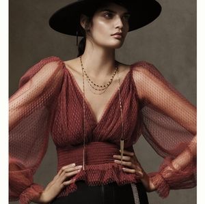 Anthropologie Tulle Blouse